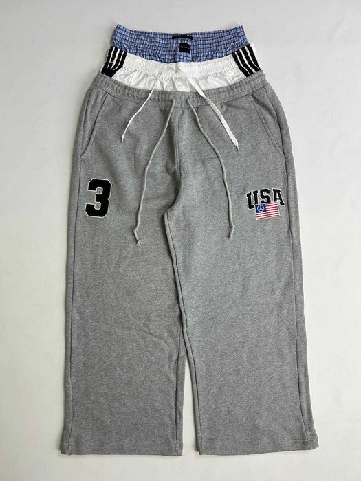 Штани Project GR 3 пояса спортивки sweatpants opium сірі штаны серые M