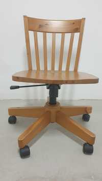 Krzesło na kółkach drewniane obrotowe