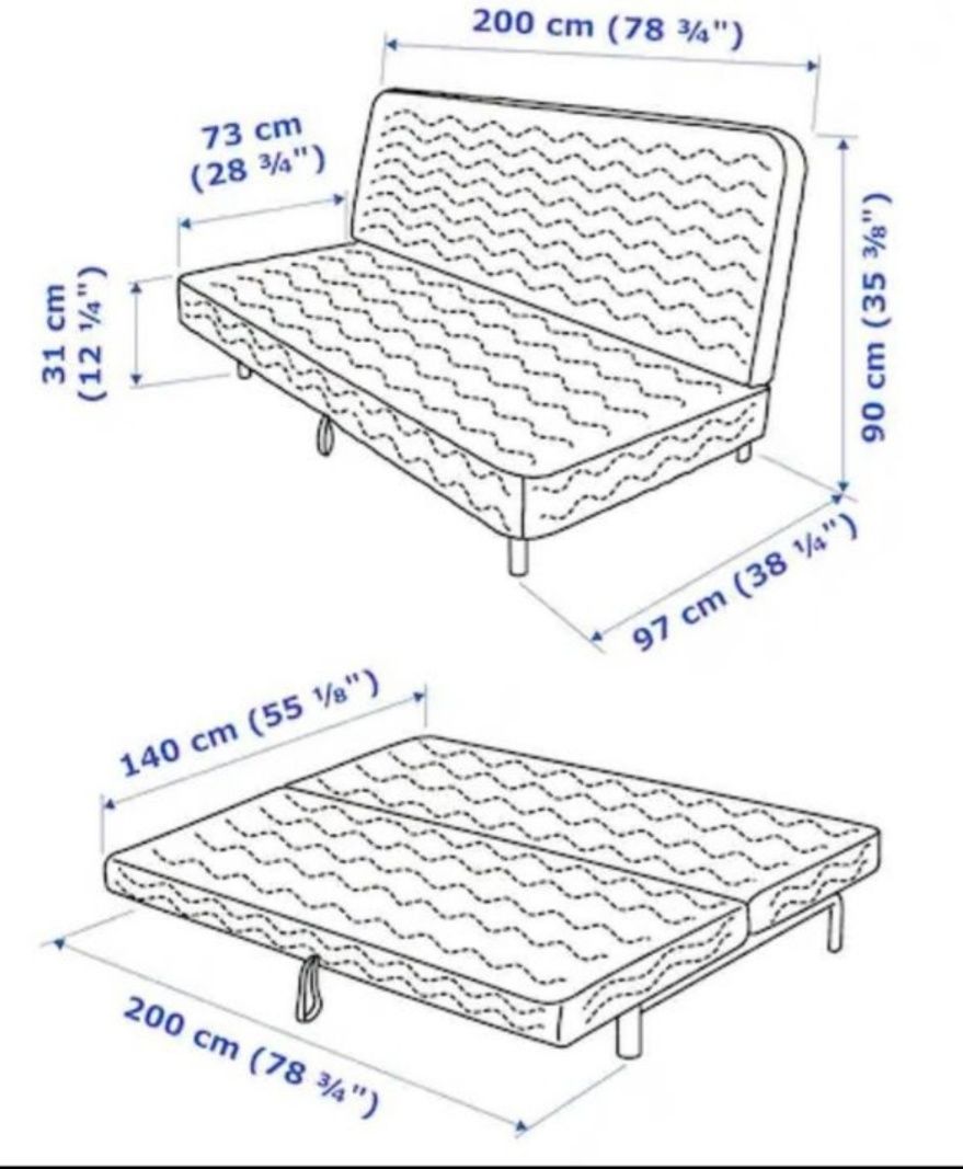Sofa rozkładana łóżko Ikea Beddinge wraz z pojemnikiem na pościel
