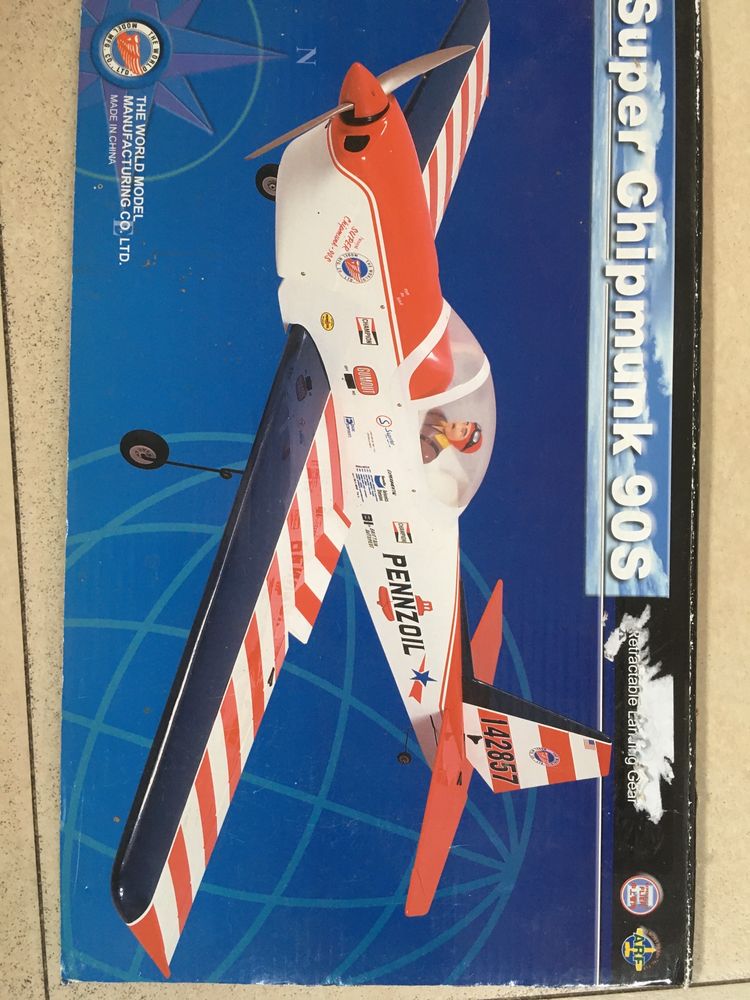 Samolot rc super chipmunk 90 rozp 1,6 m spalinowy 15 cc