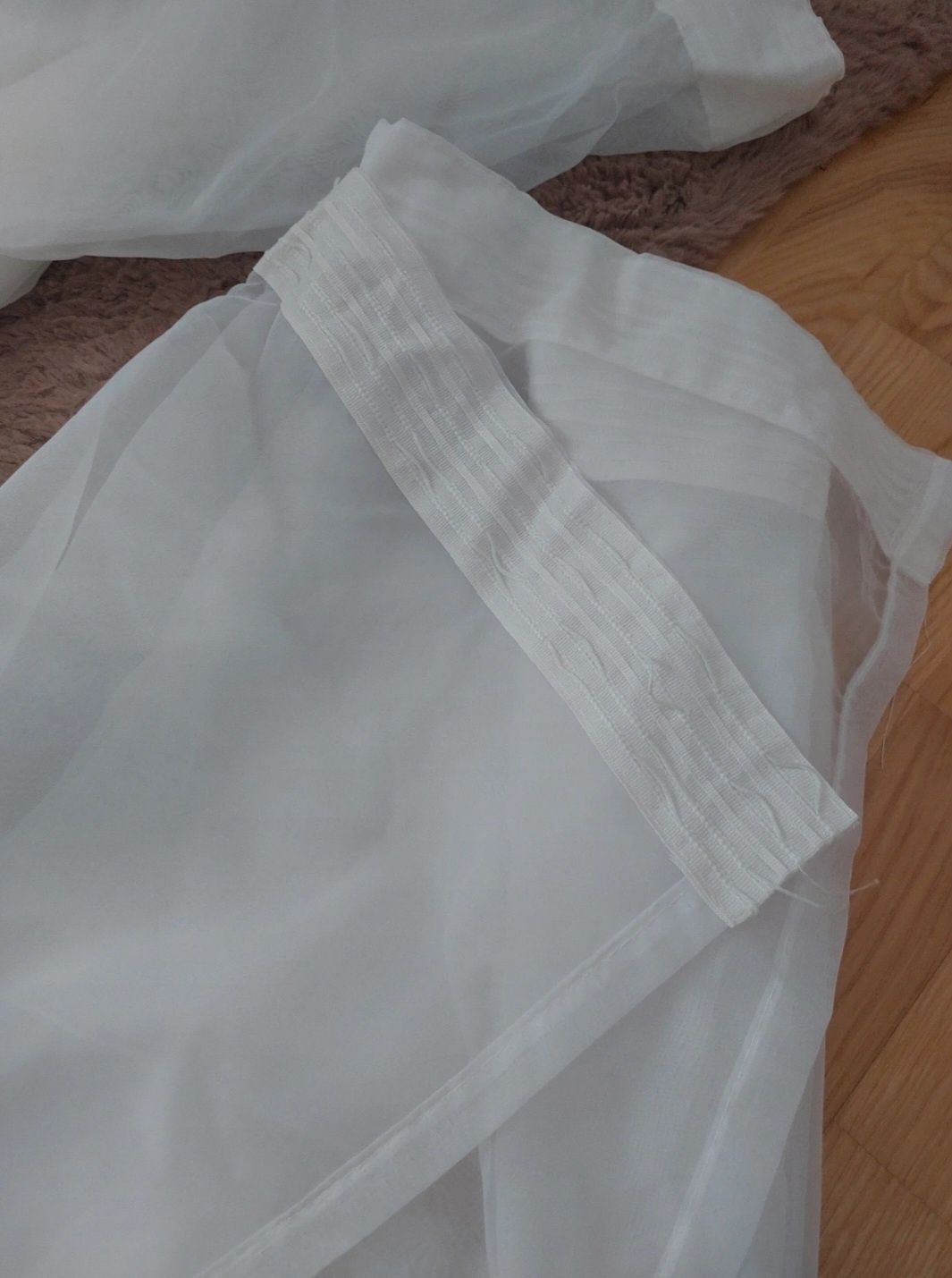 Krótka biała firana cyrkonie 145x285 3szt