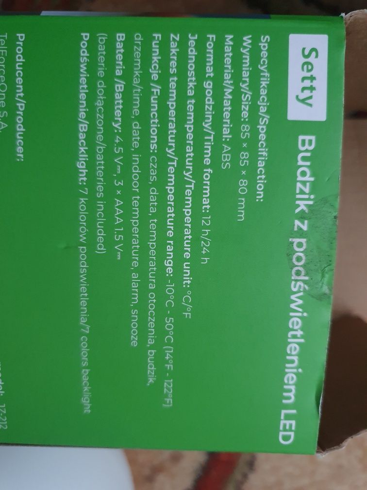 Budzik LED z podświetleniem Setty