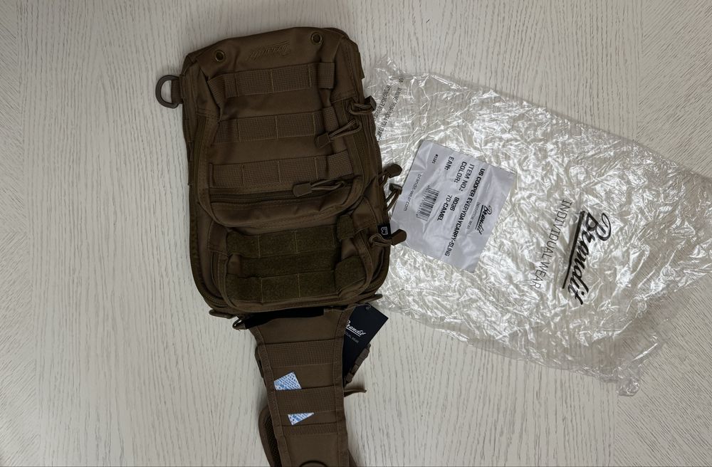 Тактична сумка-рюкзак Brandit-Wea US Cooper Sling Medium 8L Camel
