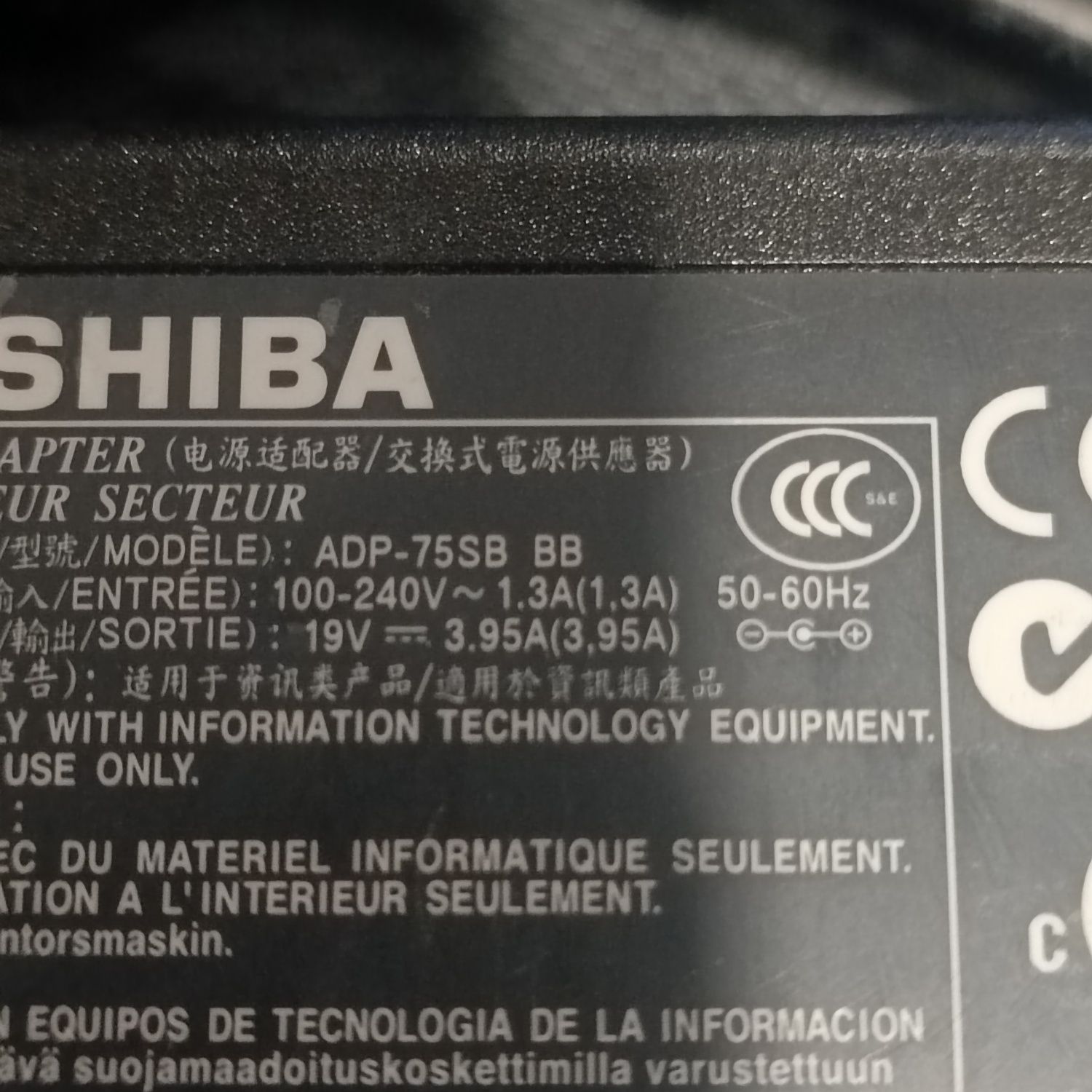Oryginalny zasilacz Toshiba 19V 3,95A wtyk 5,5x2,5