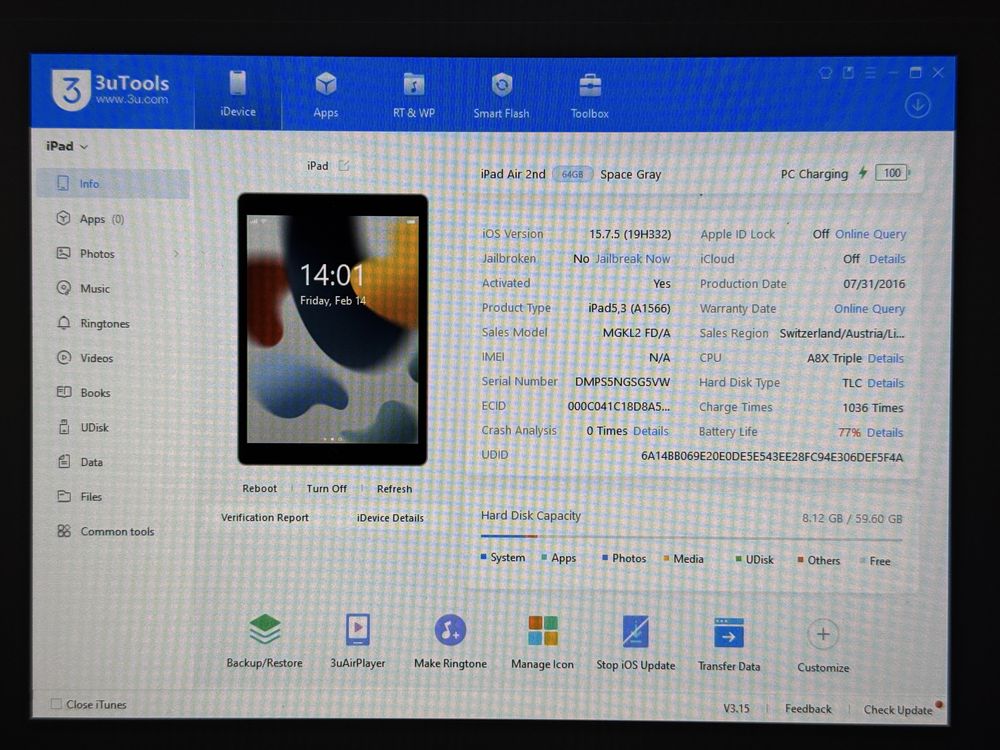iPad Air 2 (A1566) - 64GB - faktura VAT 23%