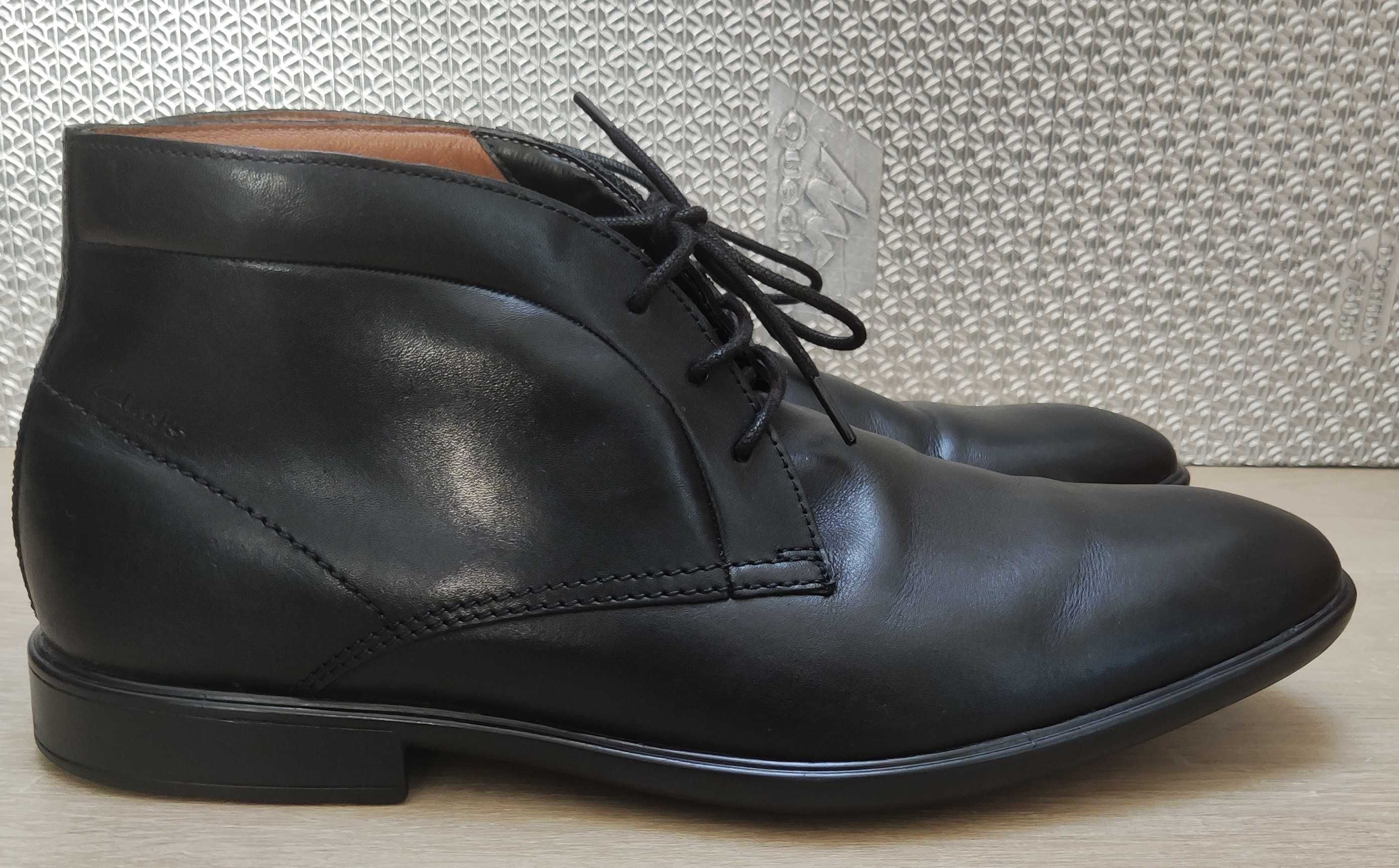 Clarks buty męskie trzewiki skóra czarne rozm. 42