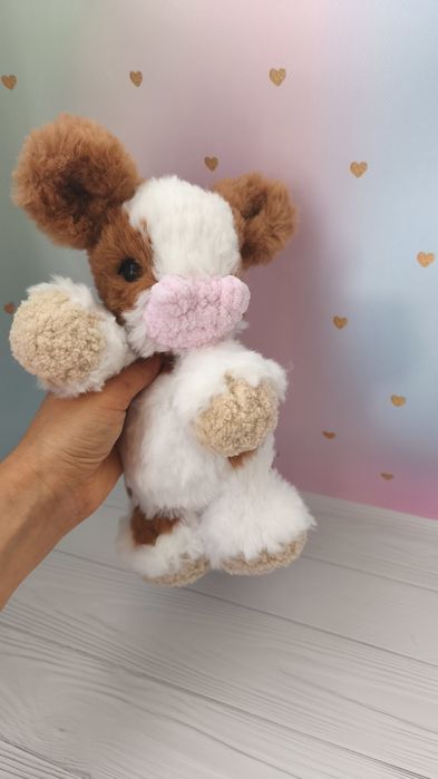 В'язана іграшка Коровка корова 25см мягкая игрушка вязаная крючком