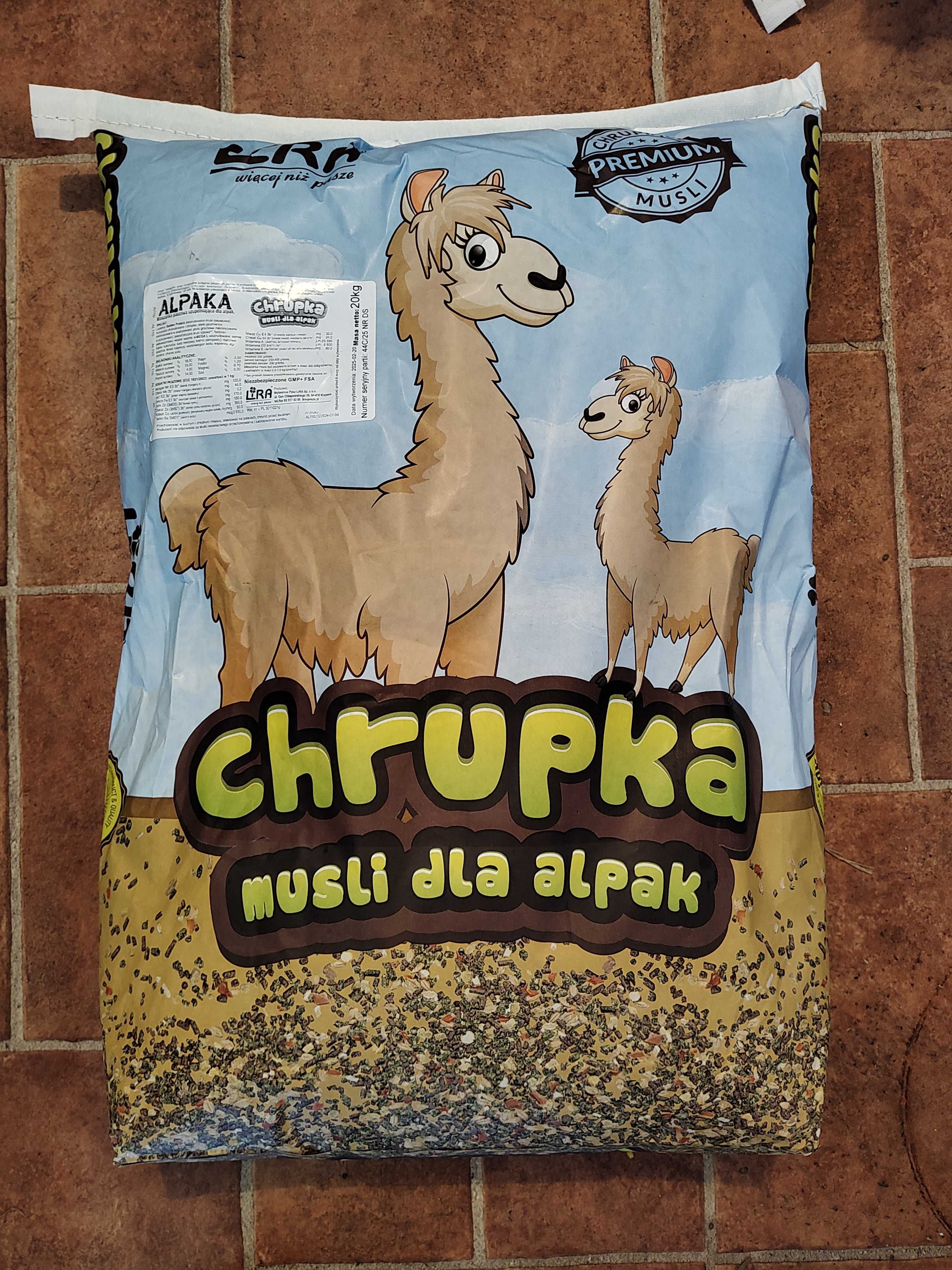 Chrupka dla Alpak 20 kg - pasza karma dla alpak Lira
