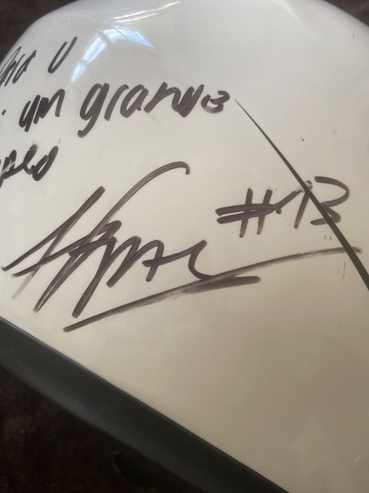 Capacete OMP Autografado Antonio Felix da Costa