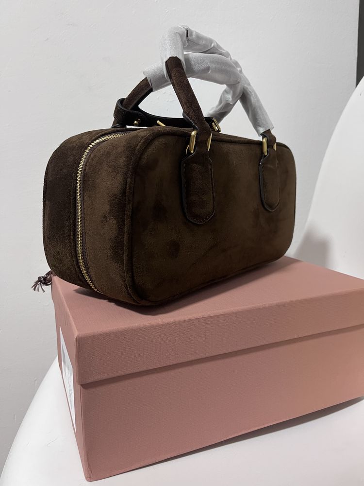 Torebka Miu Miu suede brown nowa