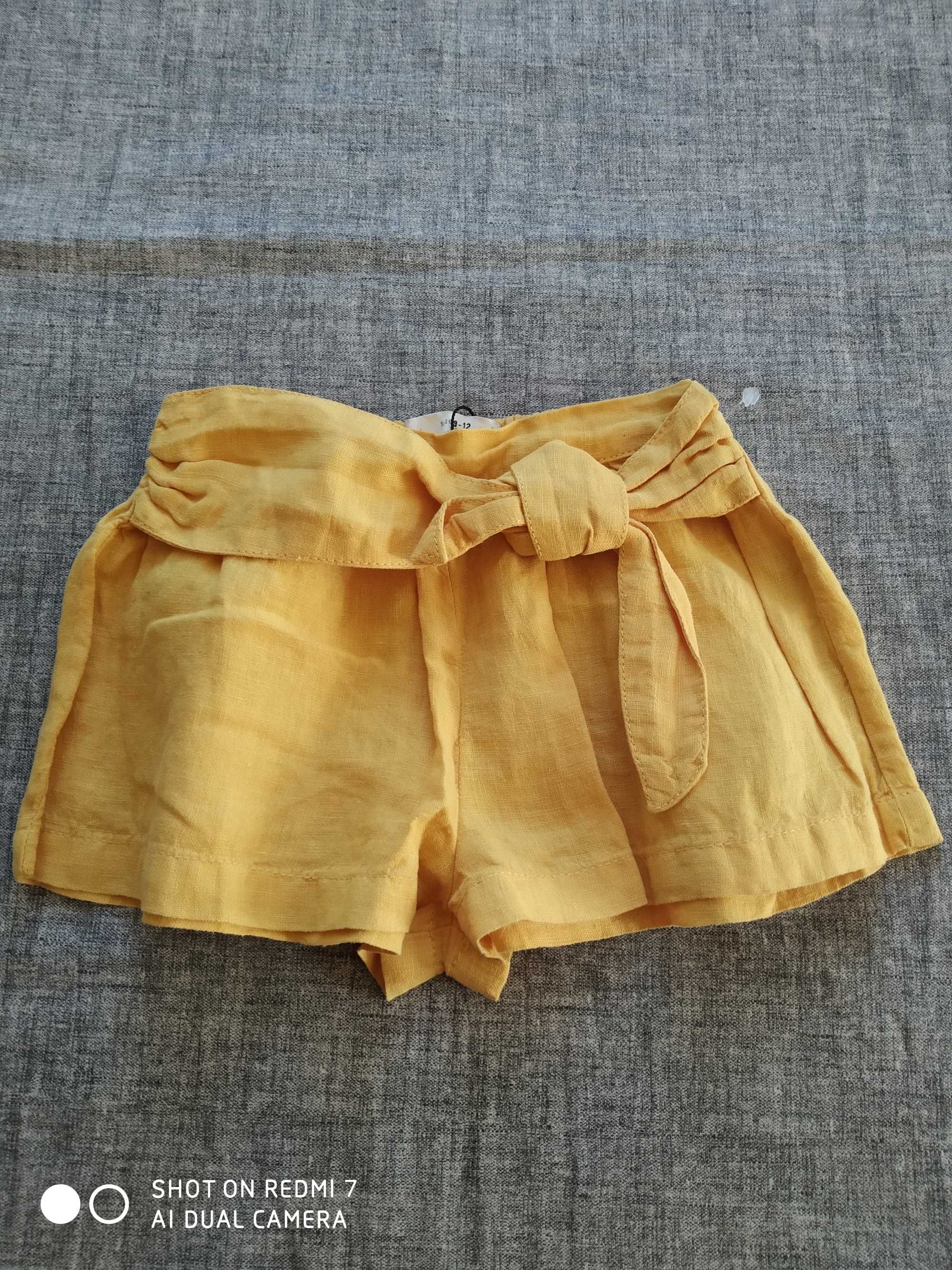 Szorty niemowlęce dla dziewczynki nowe rozm 80cm[9-12mies]Zara