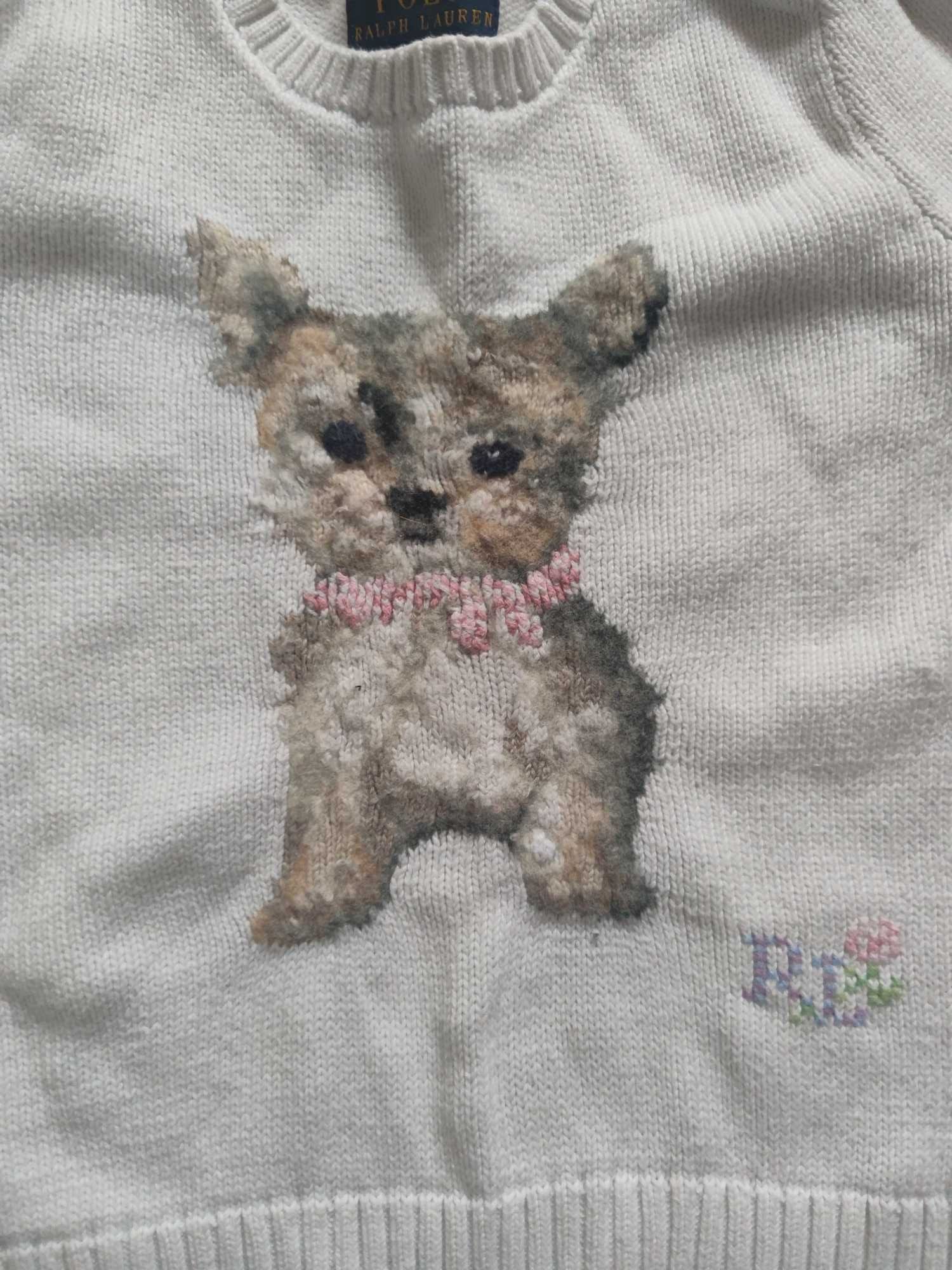 Polo Ralph Lauren sweterek z pieskiem 2-3 latka