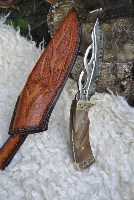 Nóż myśliwski ręcznie robiony ze stali D2 - rękodzieło Rezerwacja
