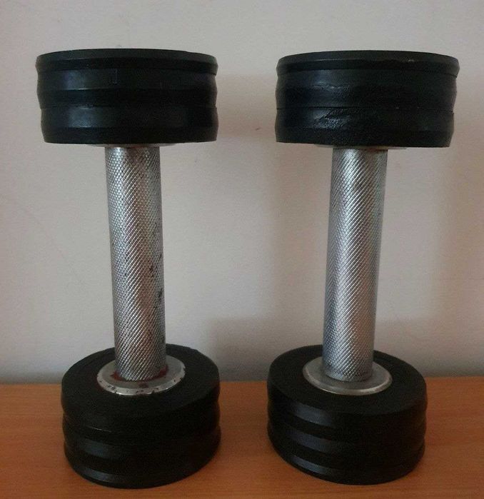 Набір з 2 розбірних гантелей, обрезиненные диски