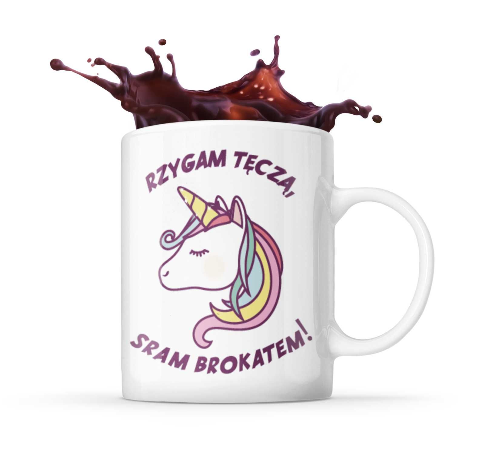 KUBEK śmieszny UNICORN, Jednorożec na prezent 330 ml