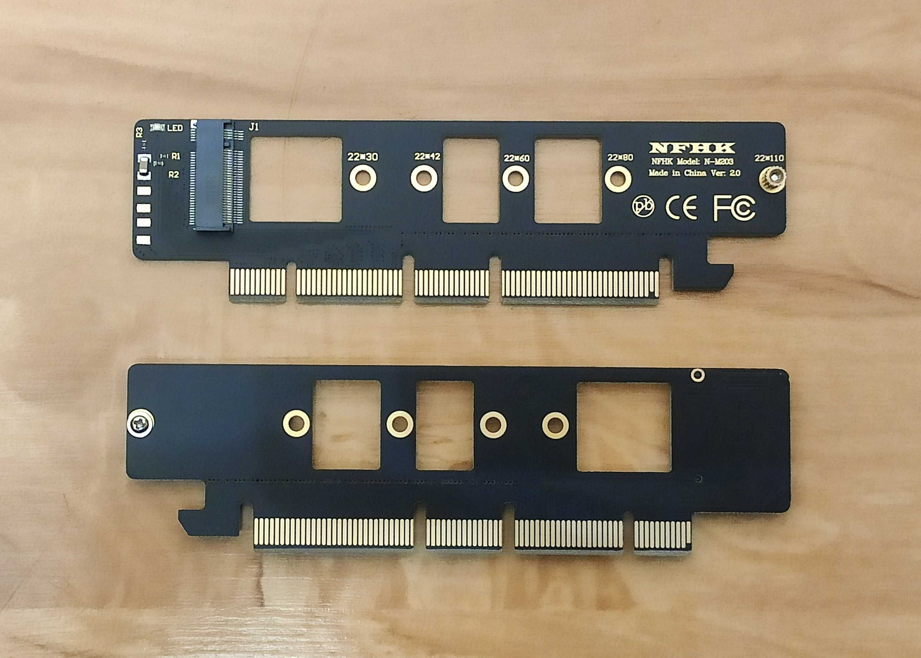 Адаптер для SSD диска M.2 NGFF NVMe на PCI-e x16 (х8 или х4)