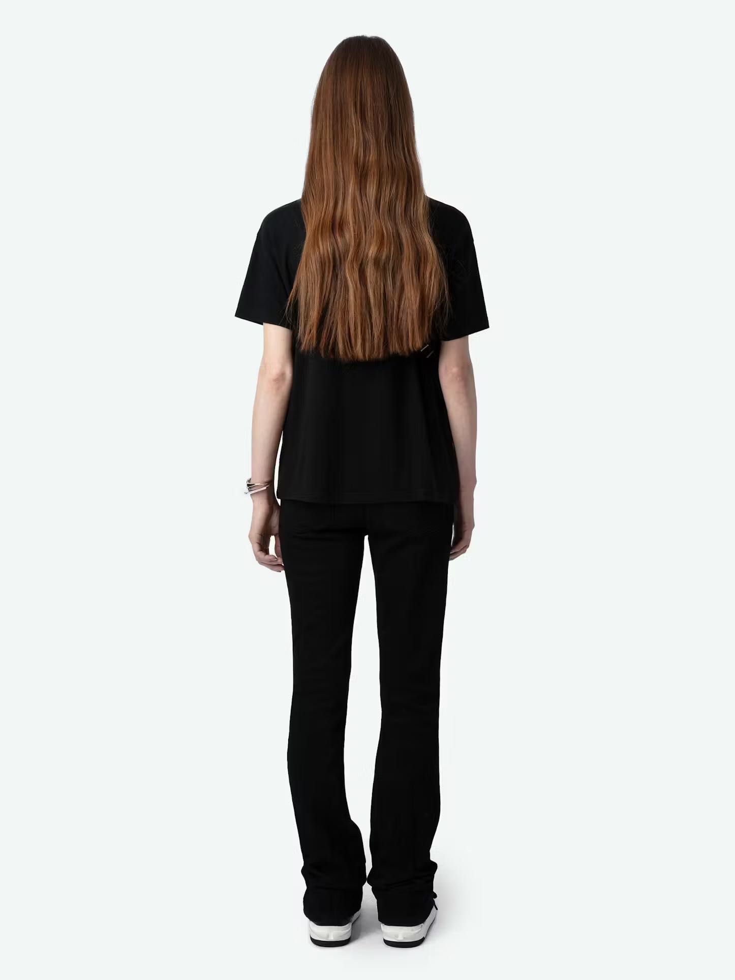 Футболка черная со стразами Zadig & Voltaire