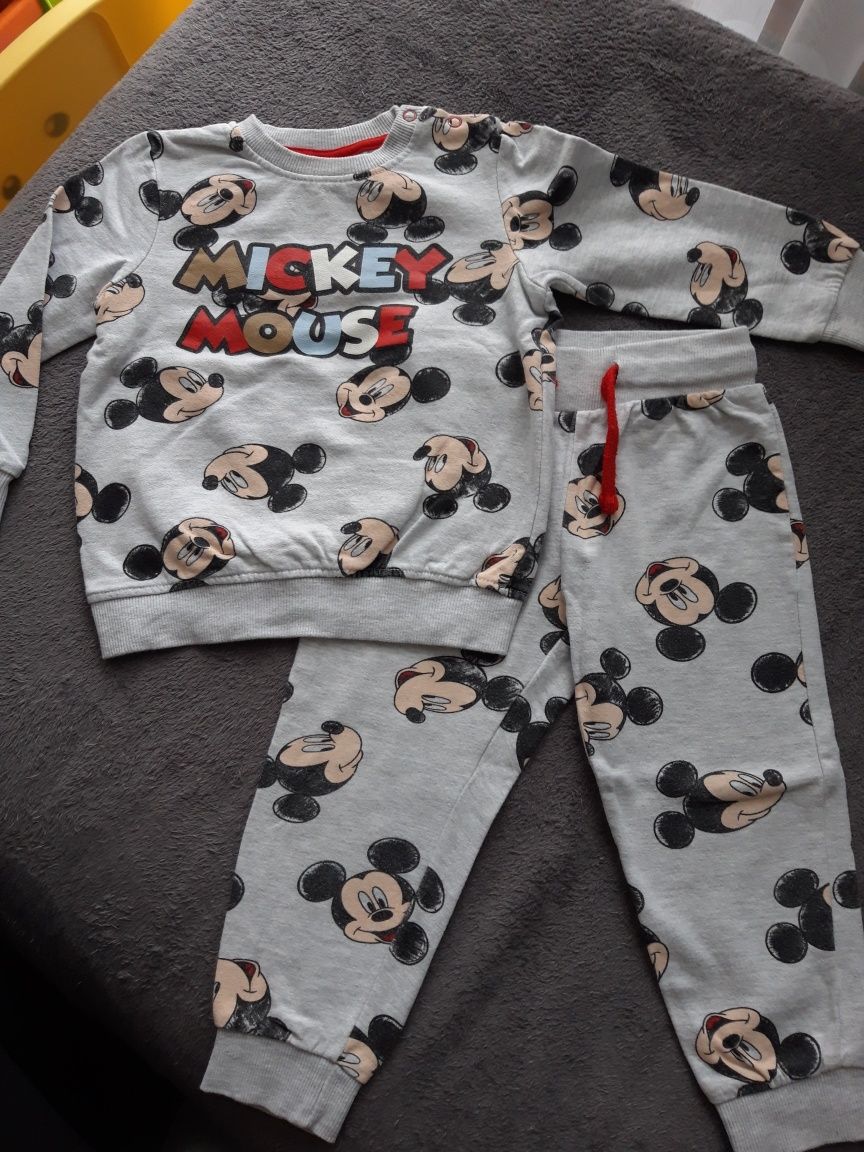 Dres komplet bluza spodnie chłopięce mickey mouse myszka miki 92