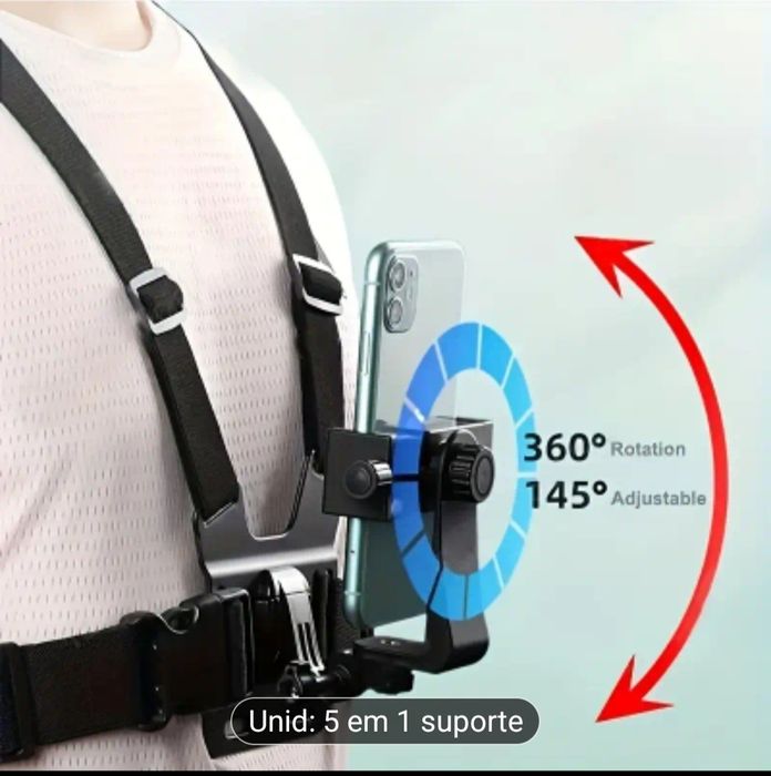 Suporte de peito para telemóvel ou câmara Novo