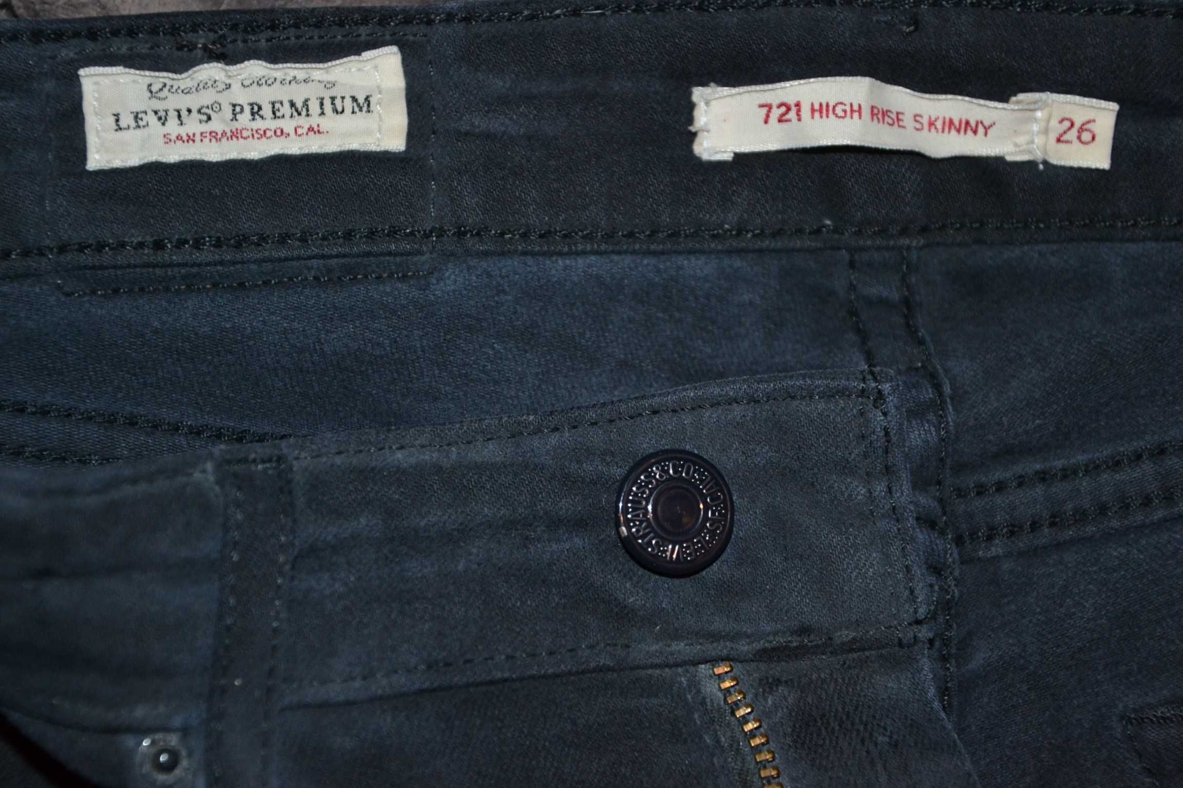LEVIS 721 High Rise Skinny Jeans Spodnie Damskie W26 L32 Super Stan