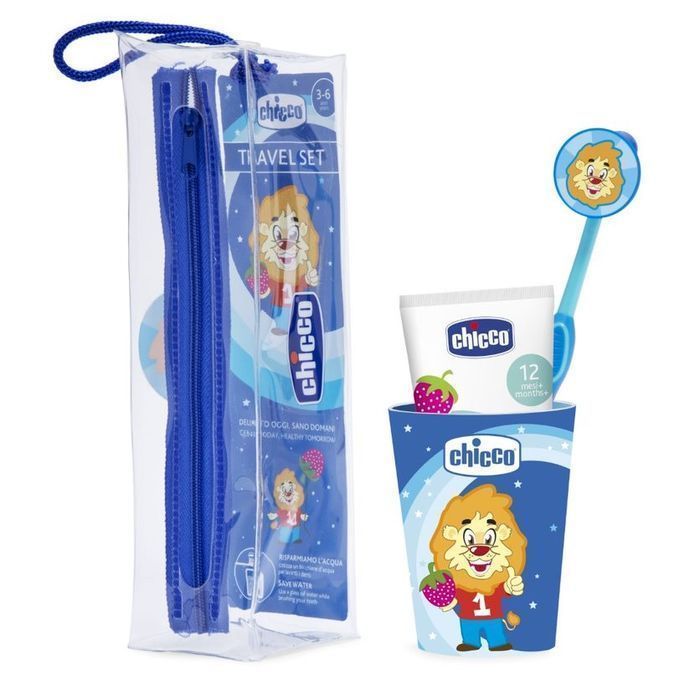 Zestaw Podróżny do Mycia Zębów Chicco dla Dzieci 3-6l Niebieski