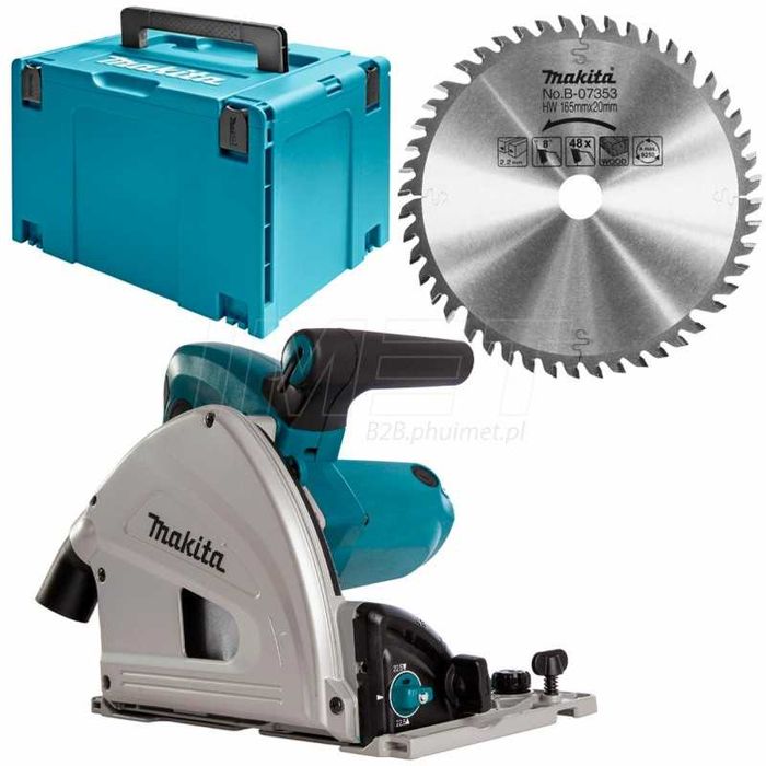 Pilarka zagłębiarka Makita SP6000J + szyna prowadząca 1,5 m ściski