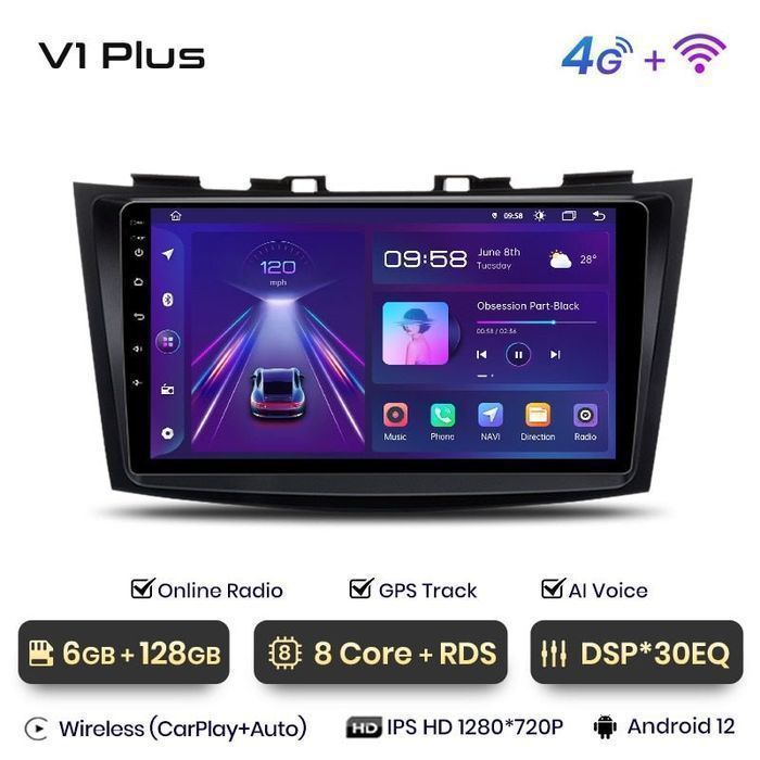 Radio nawigacja Suzuki Swift 4 2011 - 2017 Android Plus 6GB 128GB
