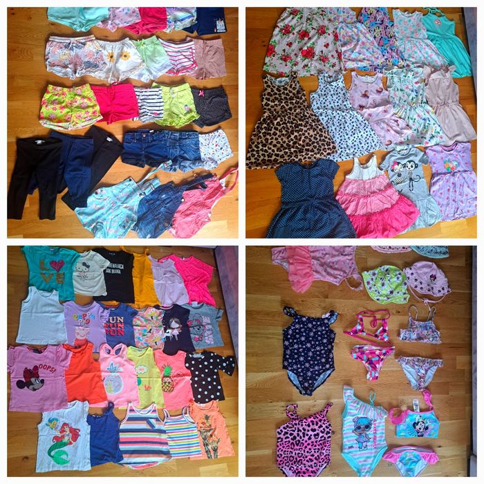 Paka ubranek 68szt, r.98/104 dziewczynka