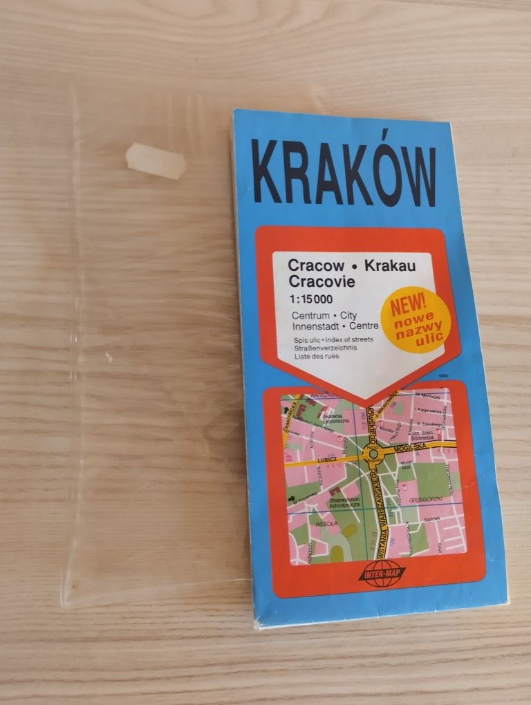 Stara mapka Krakowa z 1992