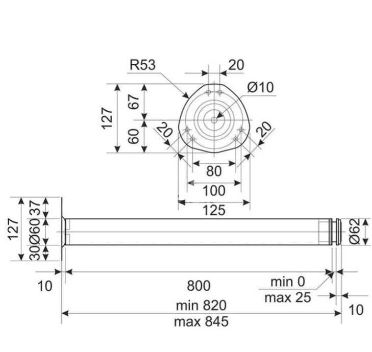 Распродажа! Ножка для стола, Ніжка для стола металева (хром матовий)