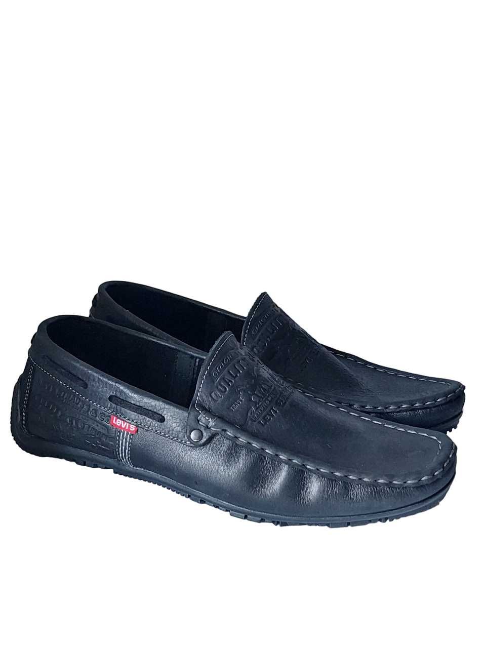 Мокасины Levi’s (Levi Strauss & Co) 8001 кожаные черные р-ры : 39-45