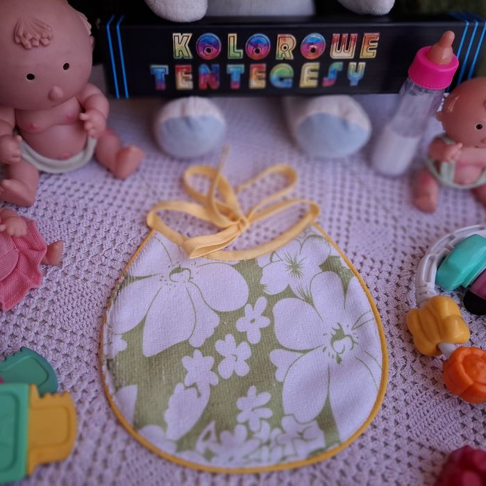 Śliniaczek dwustronny handmade. 100%bawełna. Nr. M-2-3 . Słonik