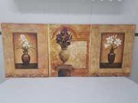 Quadros com jarras de flores 3 unidades