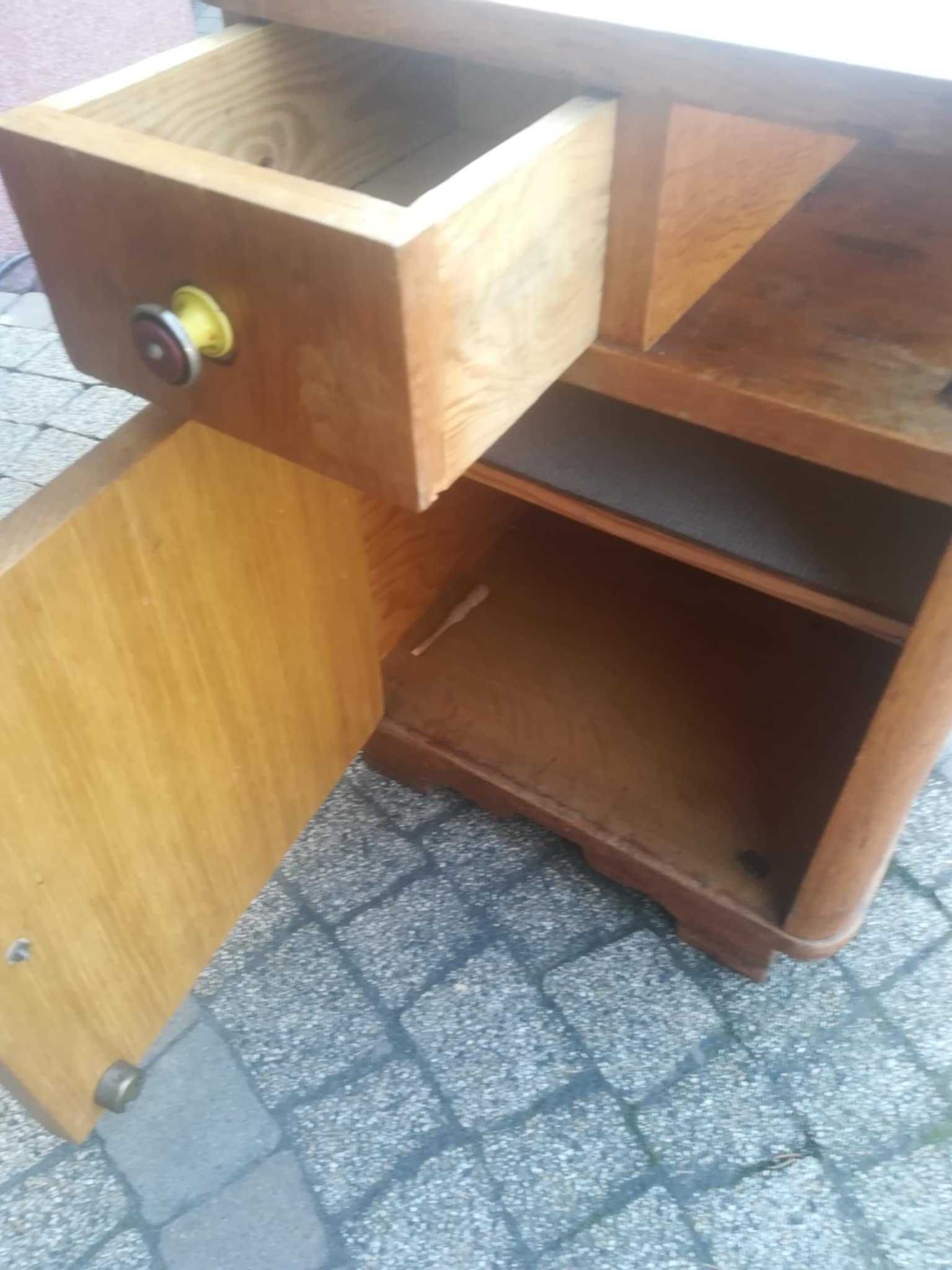 Szafka nocna stara prl dębowa