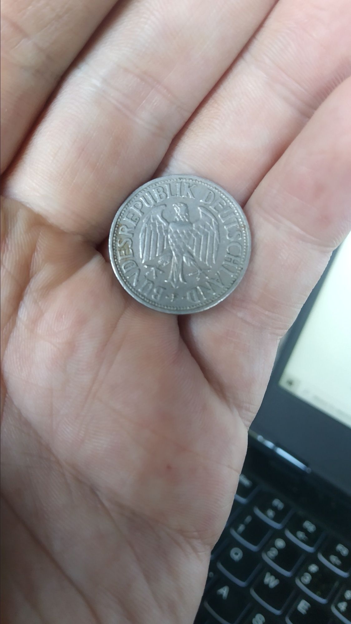 1 Deutsche Mark, 1 marka niemiecka 1950 F, moneta kolekcjonerska