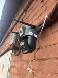 IP 4G Wкамера видеонаблюдение поворотная wifi ночним виденьем двойная