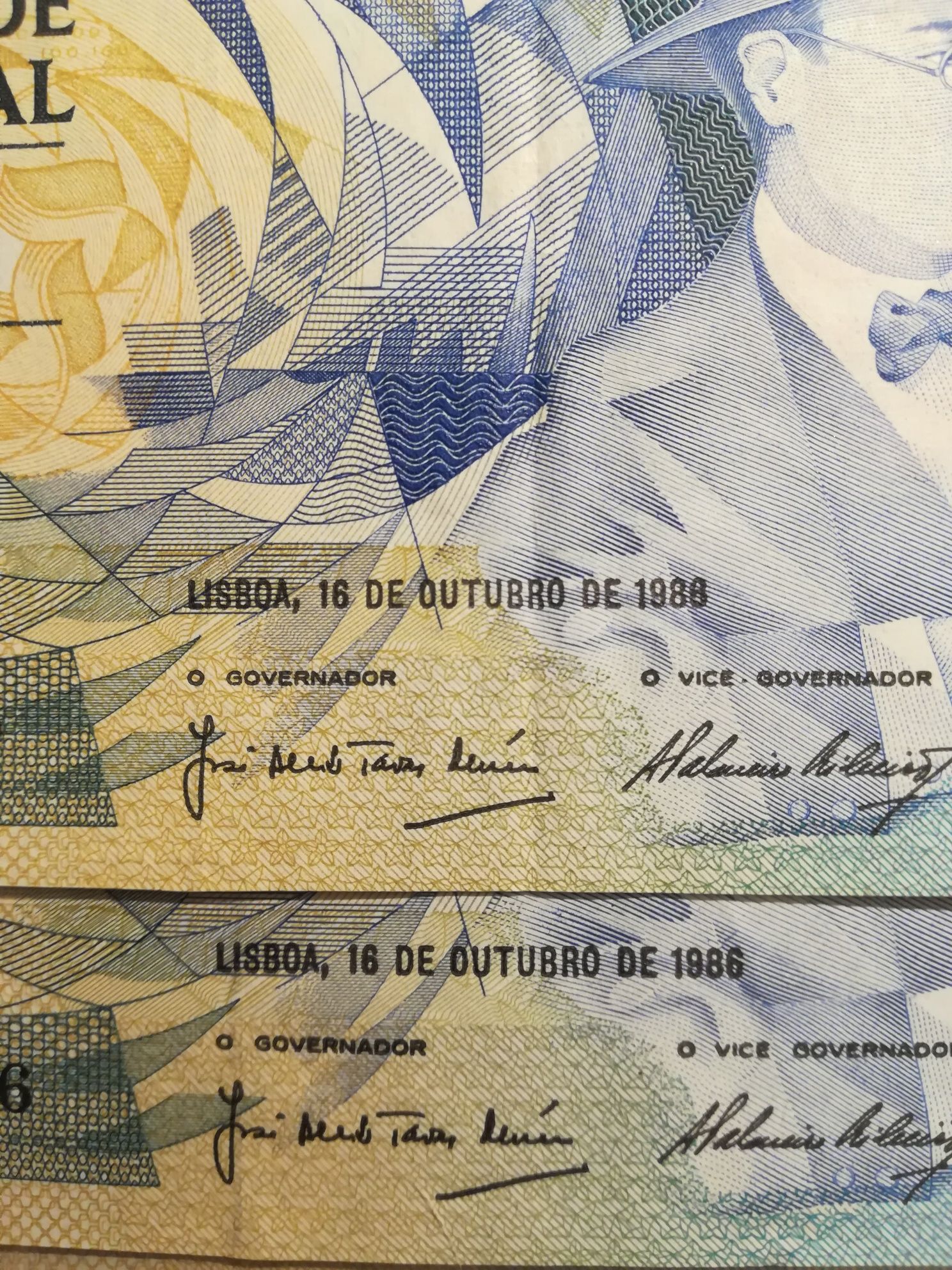 Nota 100$00 Fernando Pessoa. Erro na Data