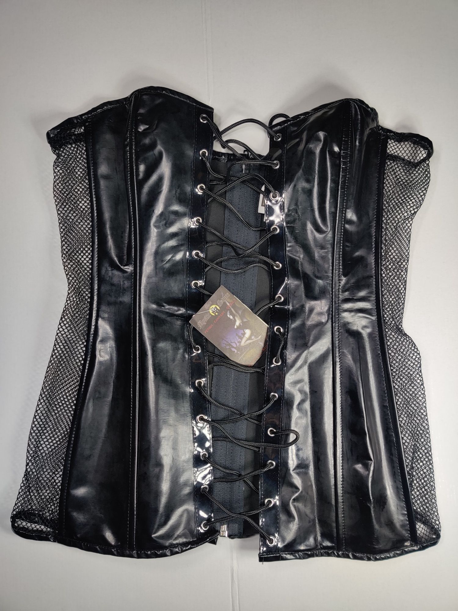 Gorset z Laku Black Level  Lack Corsage Vinyl Corsage r.XL