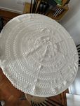 Toalha branca de mesa em crochet