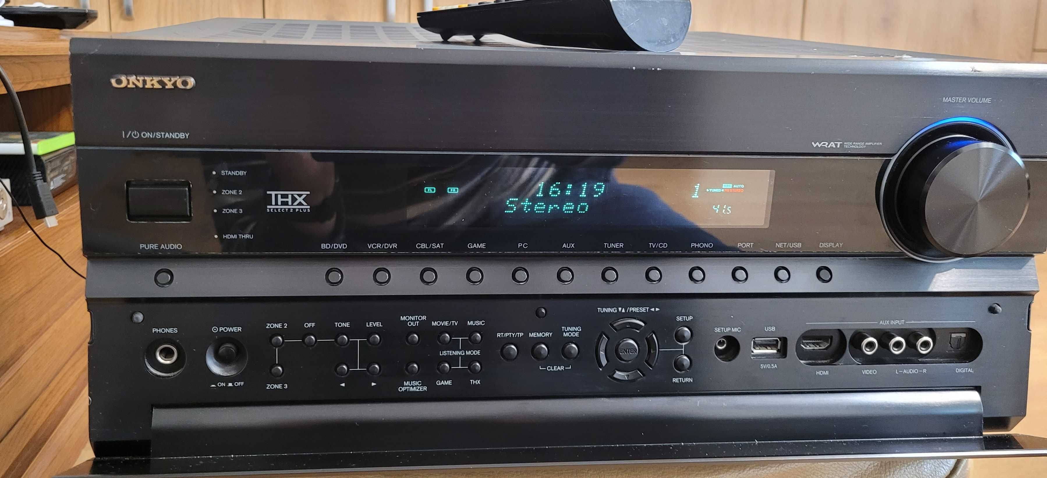 Onkyo TX-NR808 amplituner 7.2 HDMI USB PHONO radio internetowe pilot