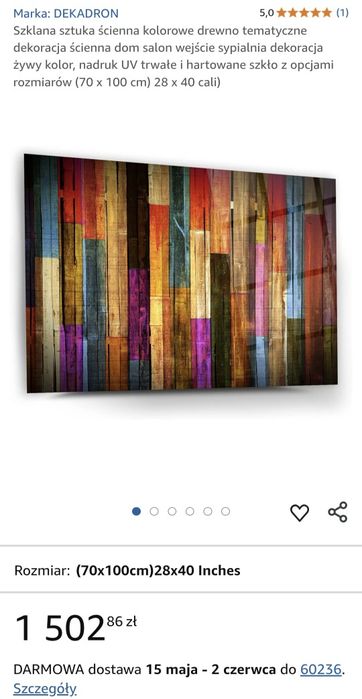 Szklany obraz dekoracja ścienna 70x100cm