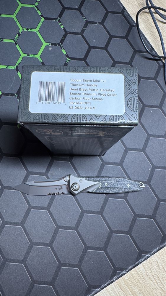 Microtech Socom Bravo Mini Titanium Tanto M390 261M‑8 CFTI