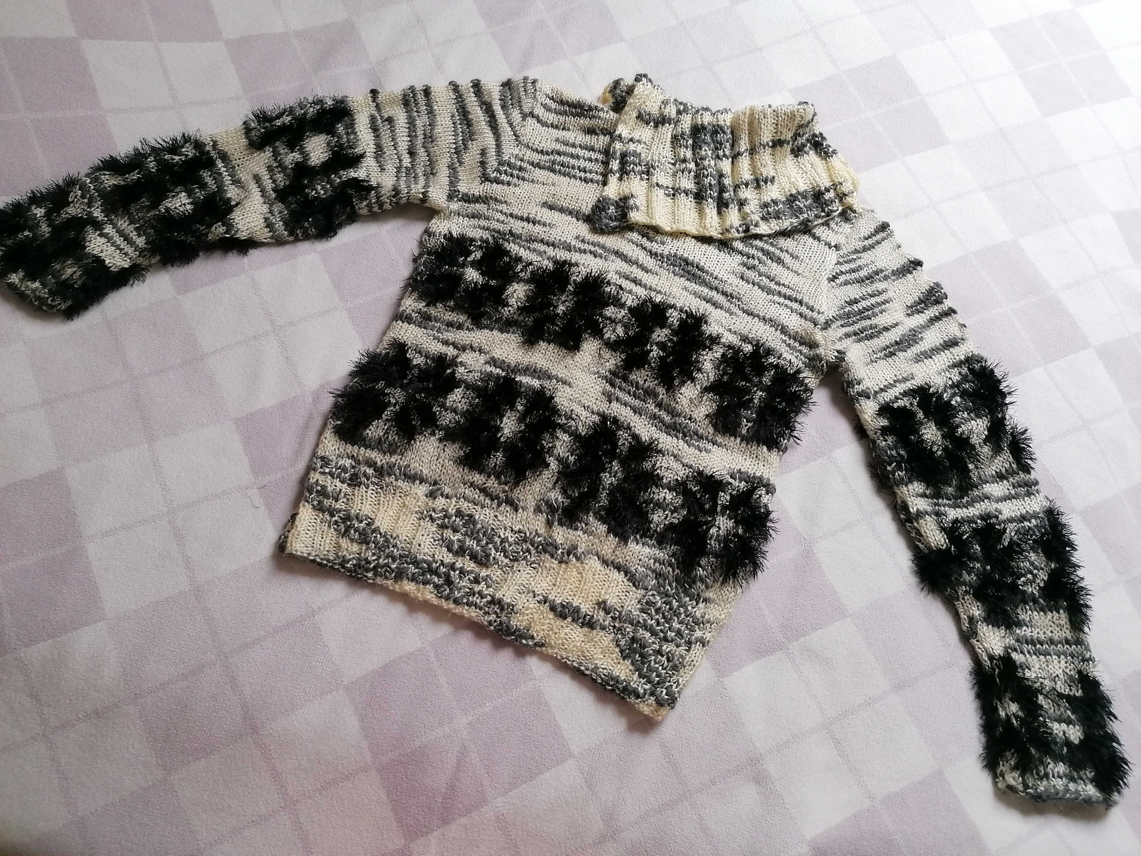 Sweter r. 42-44, XL - XXL wełna hand made