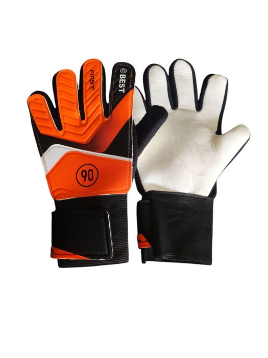 Rękawice bramkarskie piłkarskie dla dzieci rozm. 7 pomarańczowe