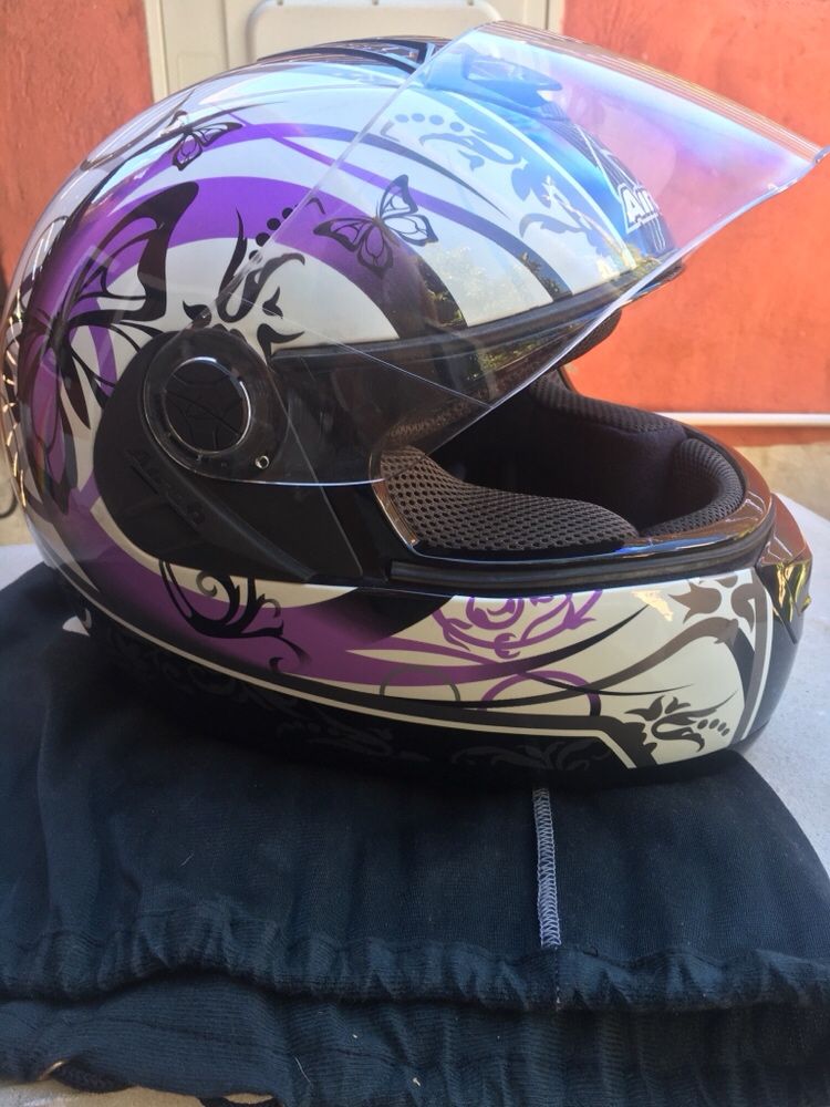 Capacete Airoh Aster-X Butterfly Violet Gloss