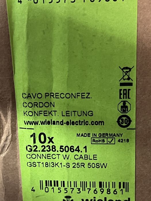 Wieland GST18 connection cable SYSTEMLED, 3 m, open ends64739419433731121