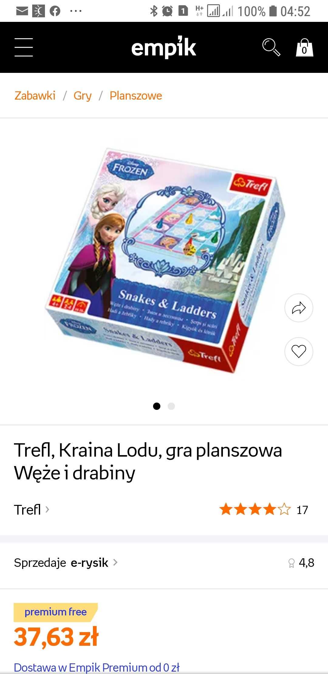 Węże i drabiny- gra planszowa Frozen, Kraina Lodu,Elza