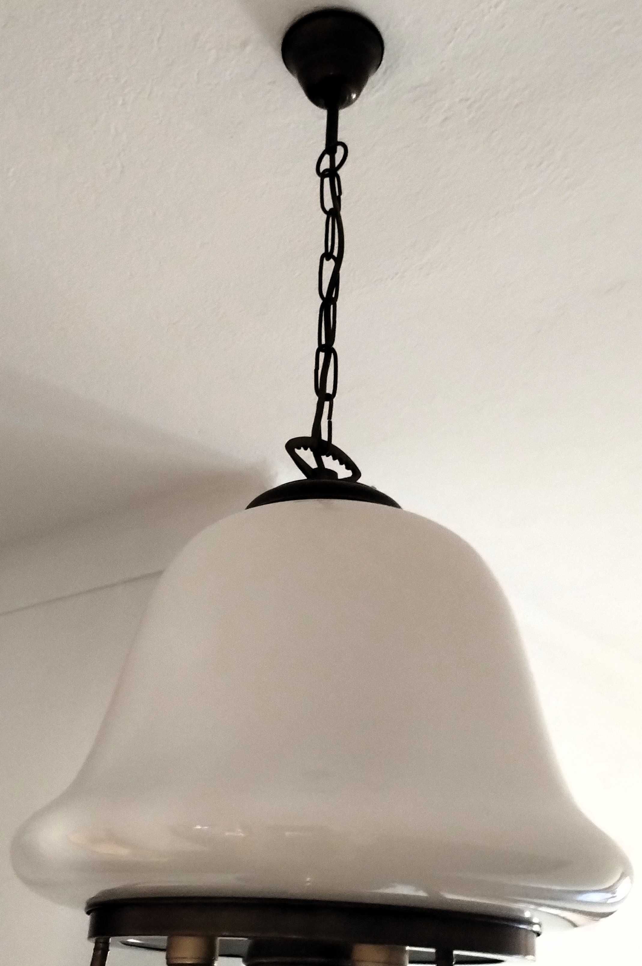 Candeeiro Tecto 3 Lampadas - Metal & Vidro