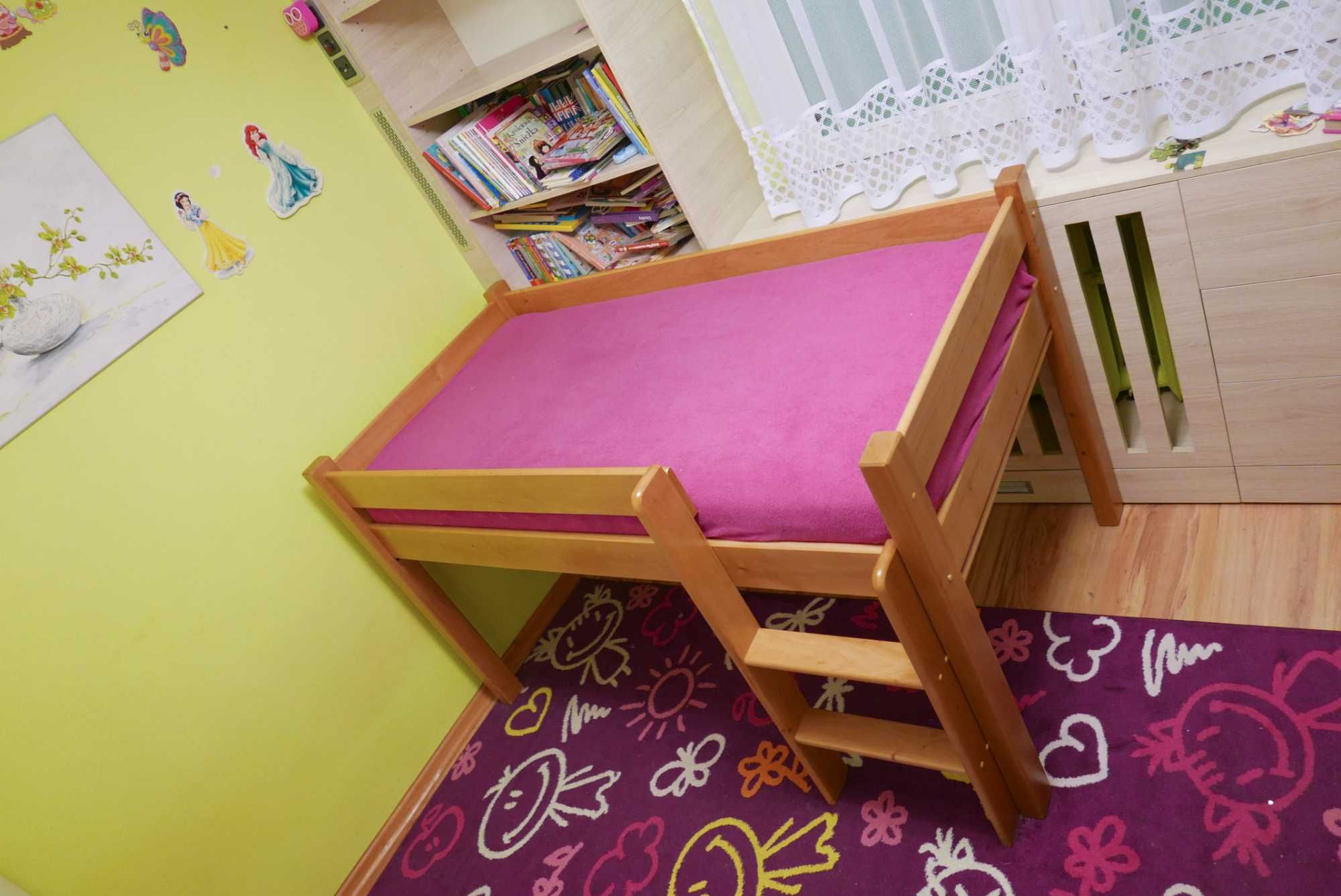 Łóżko dla dzieci z drabiną 160/80 drewno 100%