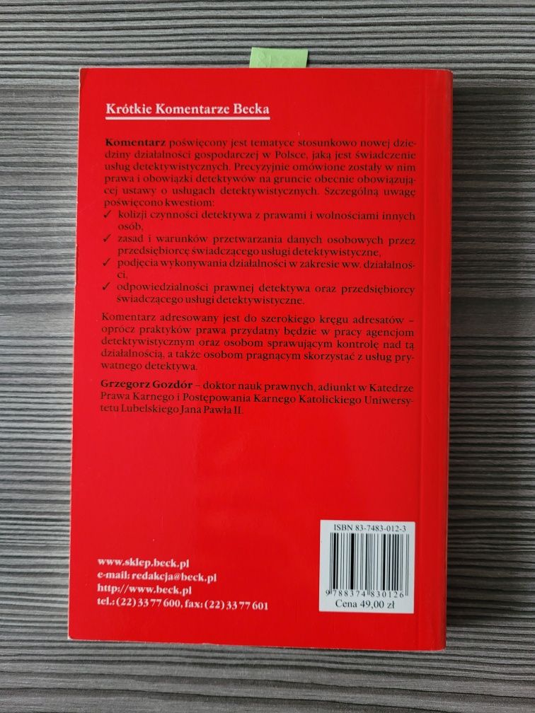3578. "Usługi detektywistyczne" Grzegorz Gozdód